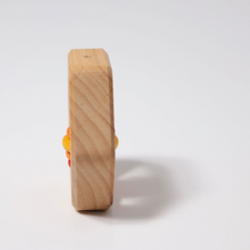 Grimm's Wooden Hexagon Rattle (Red, Yellow, Purple Discs)