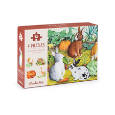 Le Jardinier - Garden Animals Mini Puzzles (4 Puzzles x 12pcs)