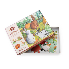 Le Jardinier - Garden Animals Mini Puzzles (4 Puzzles x 12pcs)