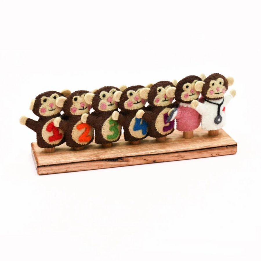 Five Little Monkeys Finger Puppets Set