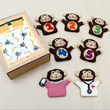 Five Little Monkeys Finger Puppets Set