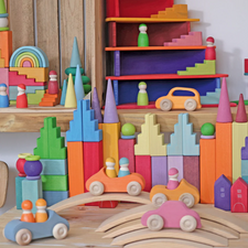 Grimm's Large Convertible Car with Two Rainbow Friends (Blue)