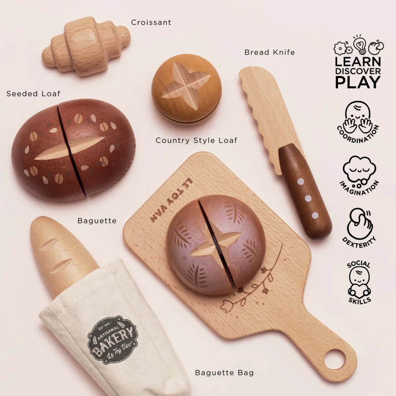 Wooden Toy Artisan Bread Set