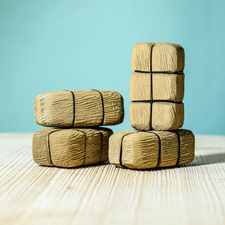 Wooden Hay Bales and Pumpkins (Set of 7)
