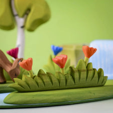 Grass with Orange Flowers (Large) | Wooden Toy