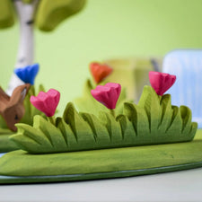 Grass with Pink Flowers (Large) | Wooden Toy
