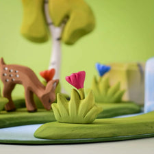 Grass with Pink Flowers (Small) | Wooden Toy