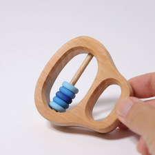 Grimm's Wooden Rattle (Blue Discs)