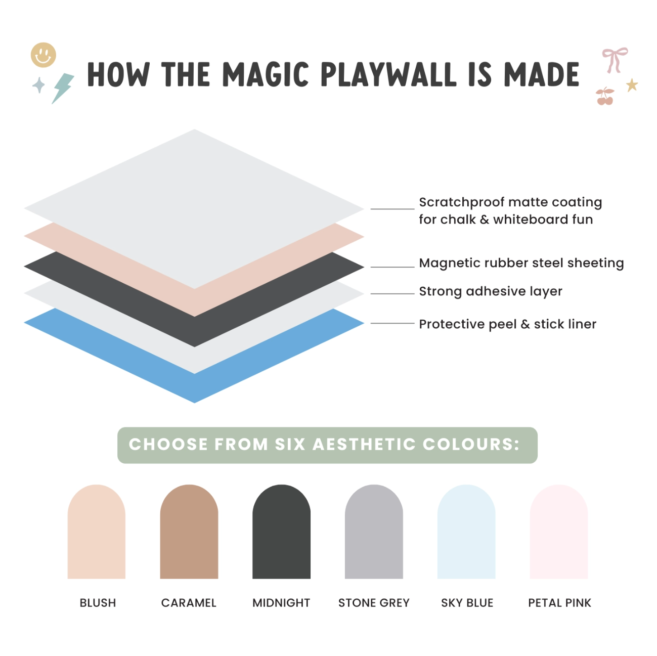 Magic Playwall - Arch Magnetic Wall Decal (Blush)