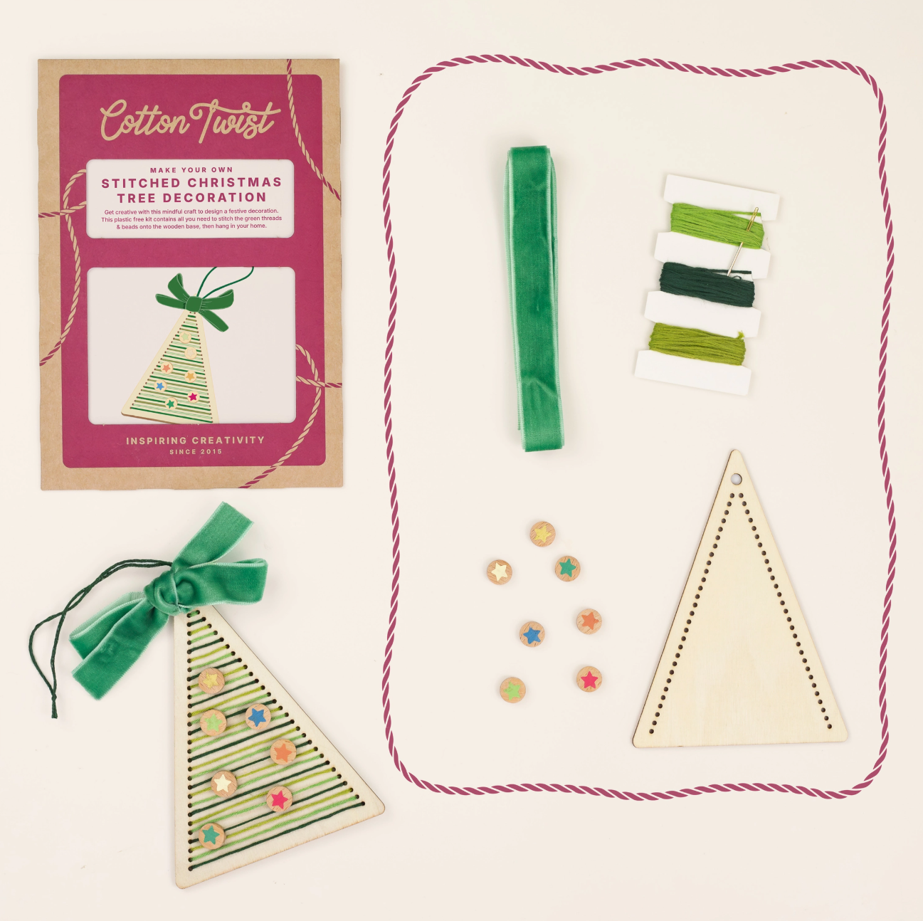 Make Your Own Stitched Decoration Craft Kit (Christmas Tree)