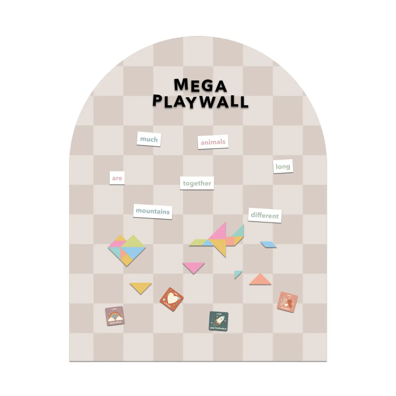 MEGA Magic Playwall - Arch Magnetic Wall Decal (Neutral Check)