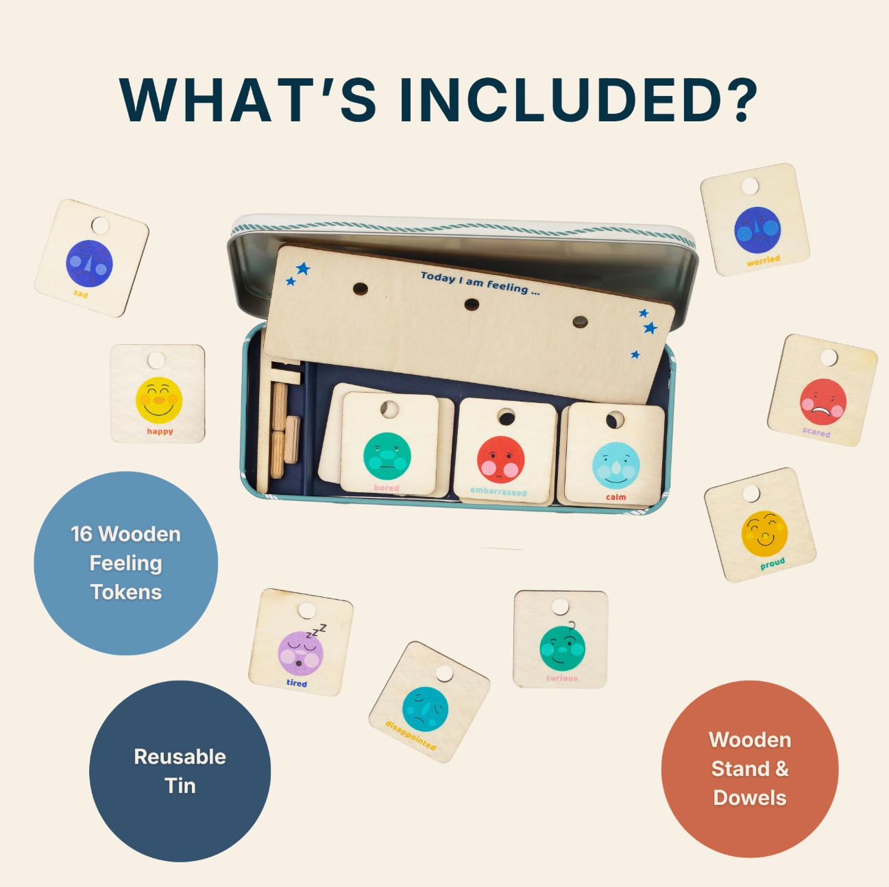 Wooden Feelings Chart for Kids