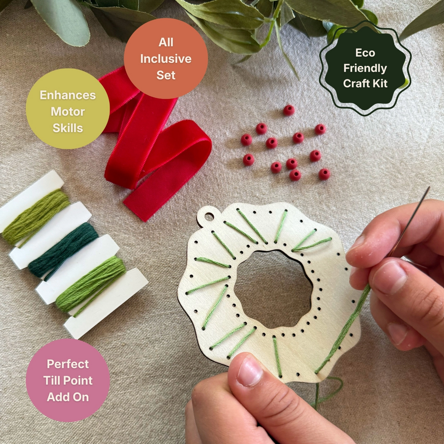 Make Your Own Stitched Decoration Craft Kit (Wreath)