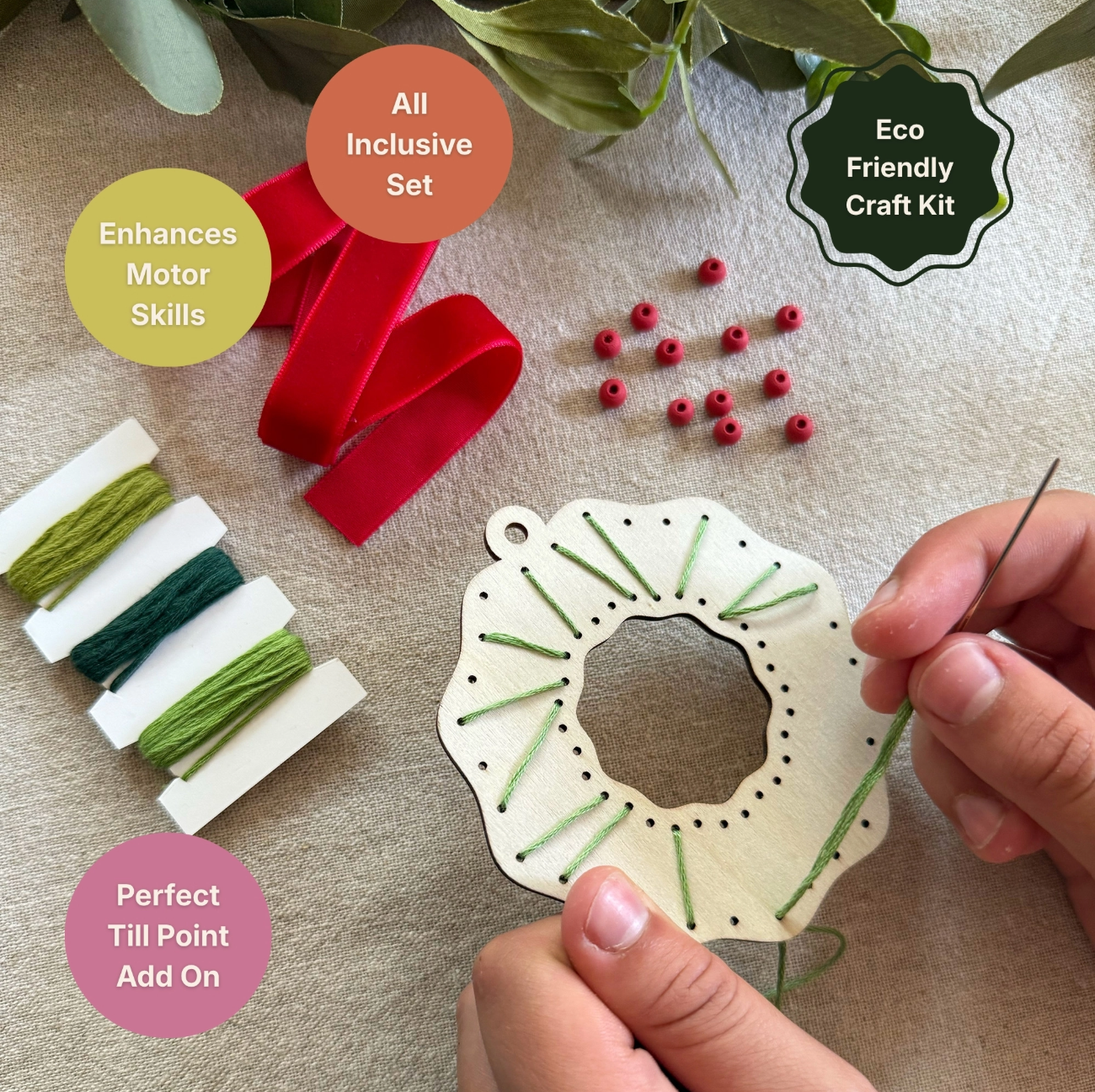 Make Your Own Stitched Decoration Craft Kit (Wreath)