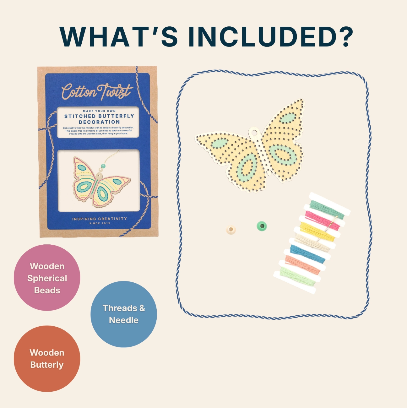 Make Your Own Stitched Butterfly Decoration Craft Kit (Butterfly)