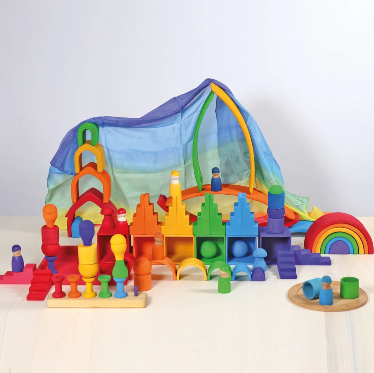 Grimm's Medium Stacking Rainbow (6 Pcs)