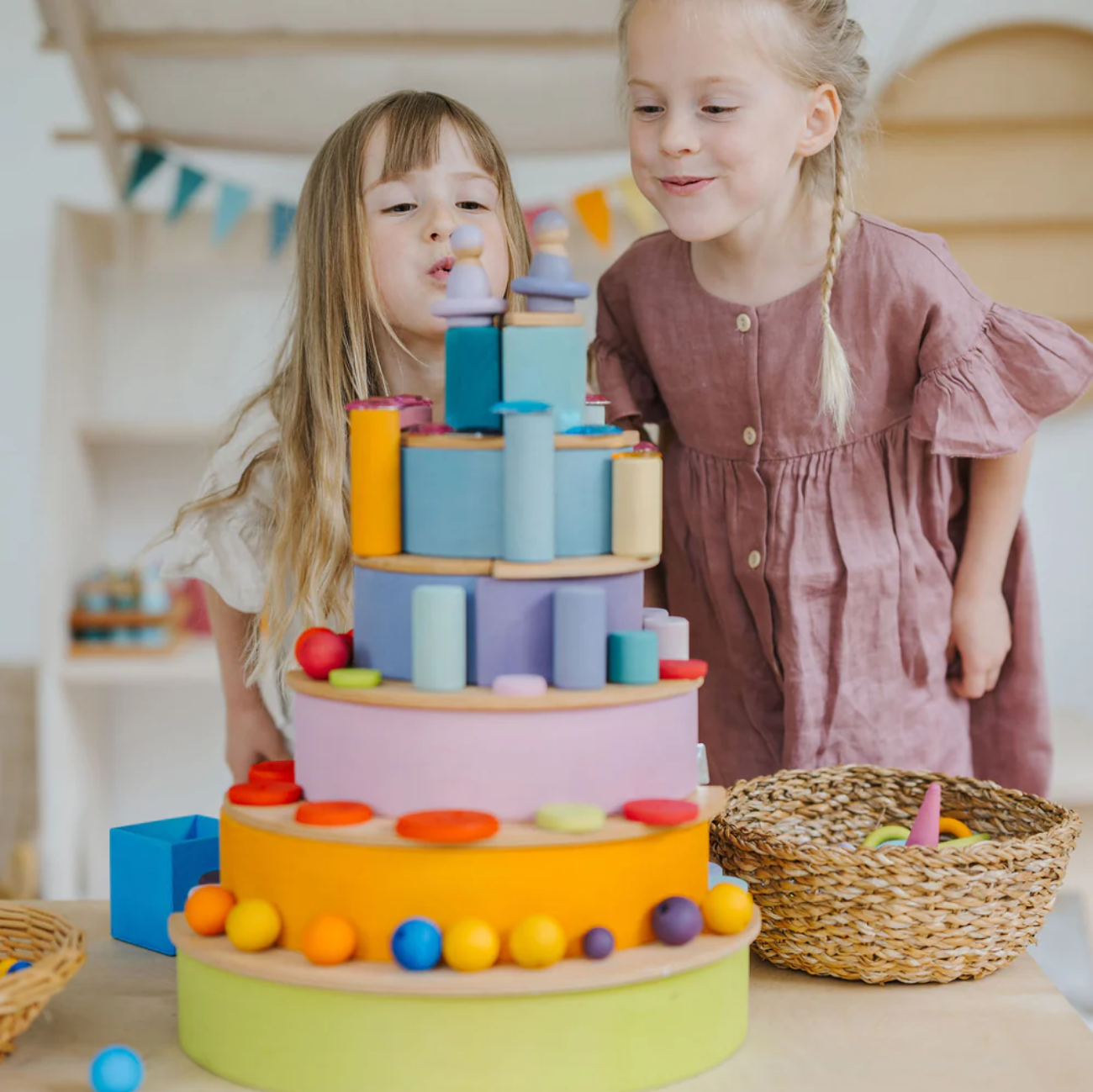 Grimm's Large Stacking Rainbow - Pastel (12 Pcs)