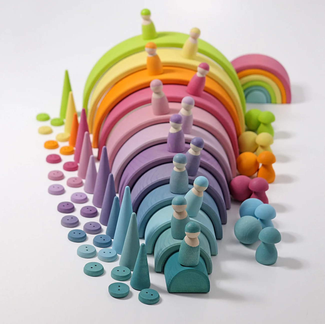 Grimm's Large Stacking Rainbow - Pastel (12 Pcs)