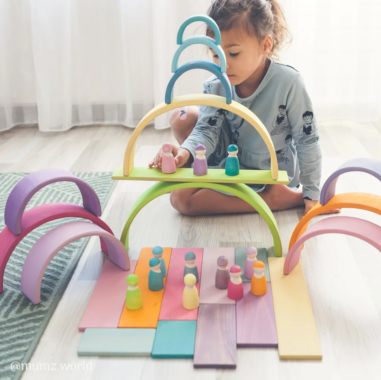 Grimm's Large Stacking Rainbow - Pastel (12 Pcs)
