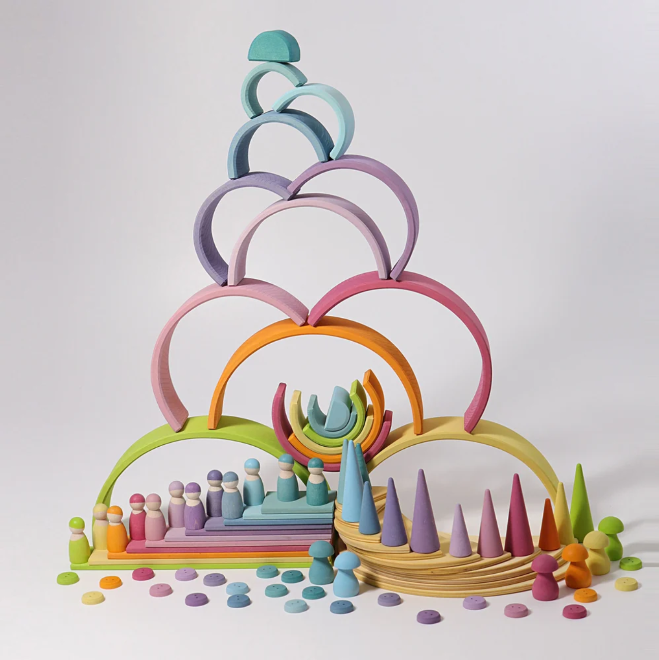 Grimm's Large Stacking Rainbow - Pastel (12 Pcs)