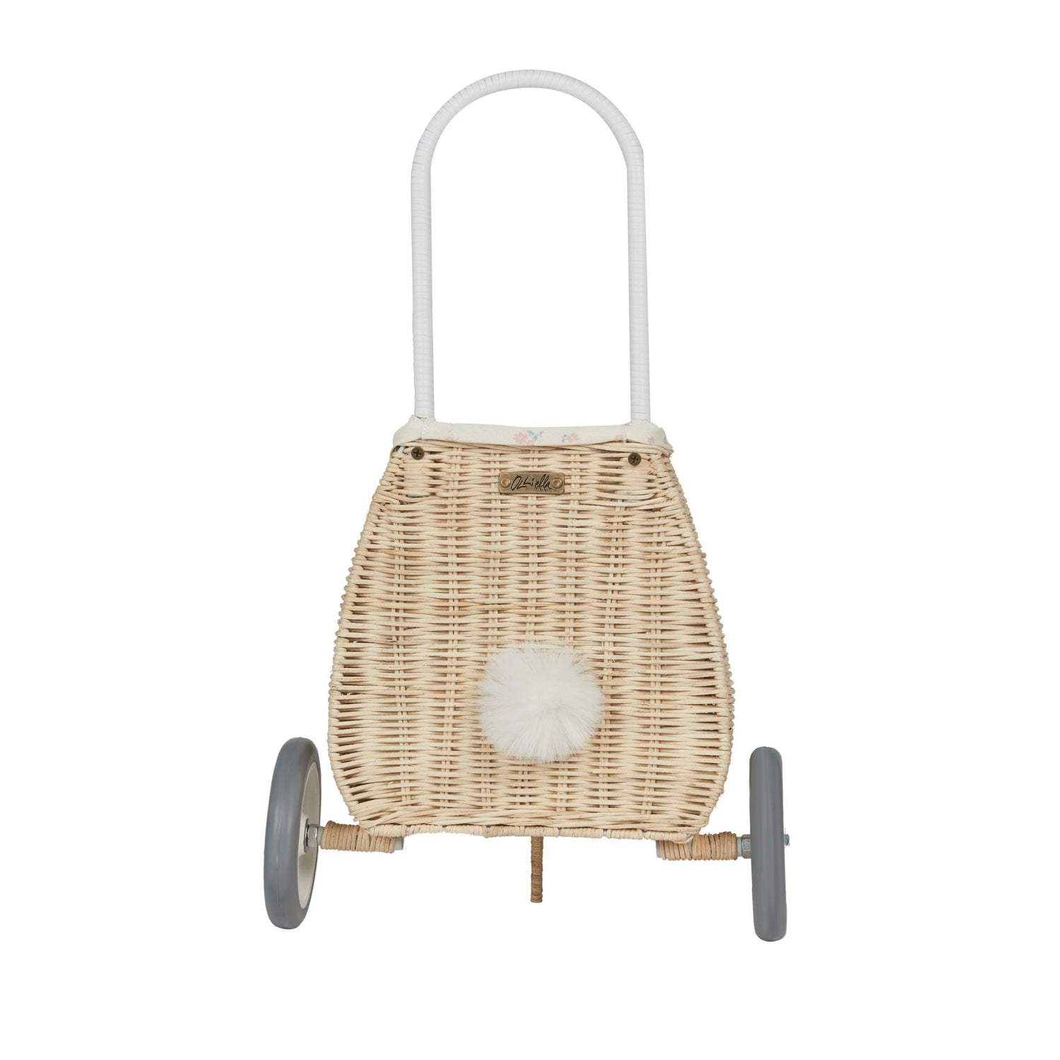 Olli Ella Rattan Bunny Luggy with Lining (Pansy)