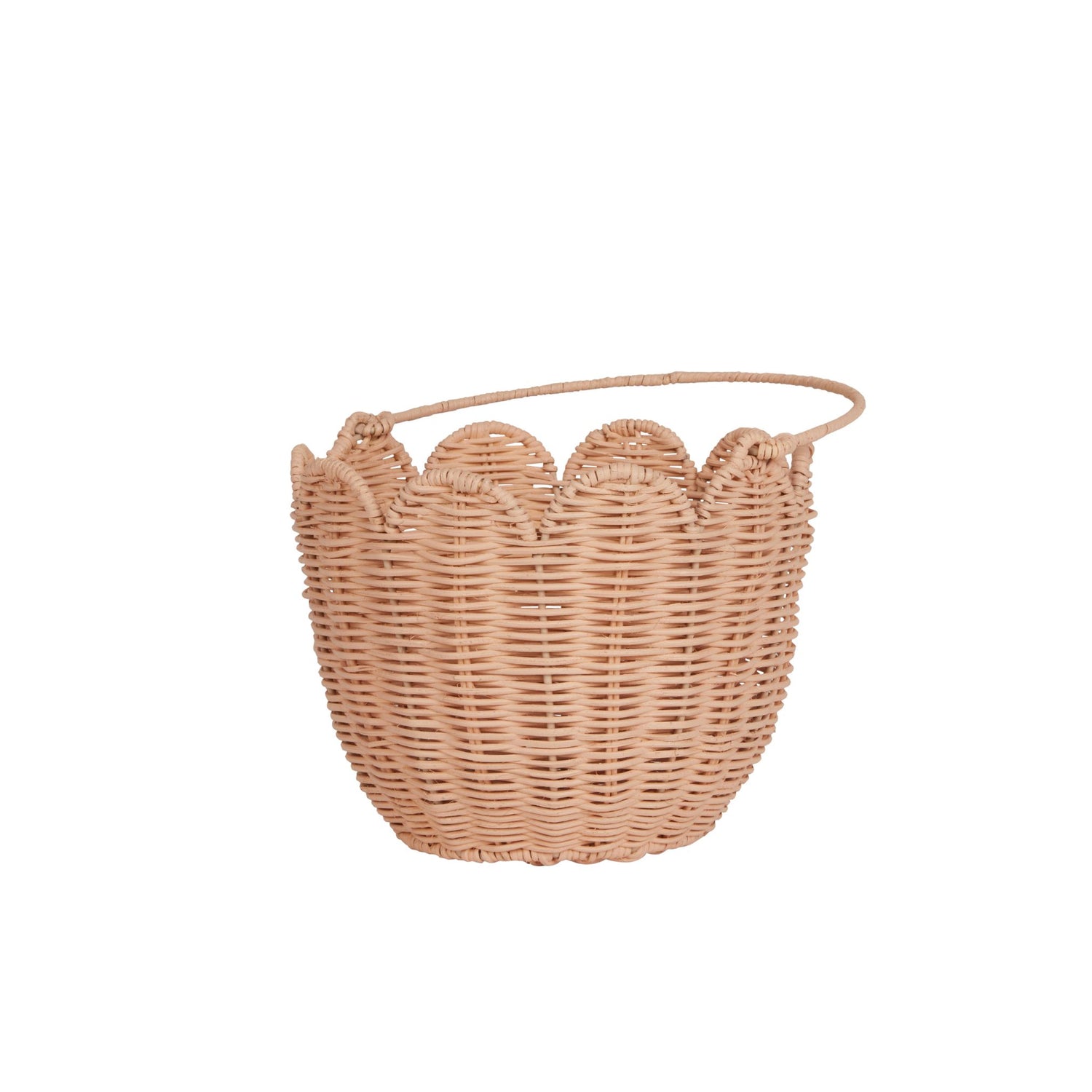 Olli Ella Rattan Tulip Basket (Seashell Pink)