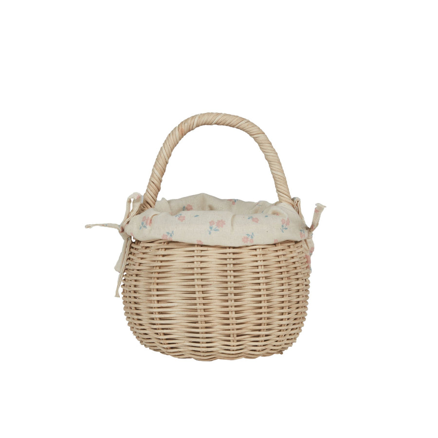 RE-STOCKING SOON - Olli Ella Rattan Berry Basket with Lining (Pansy)