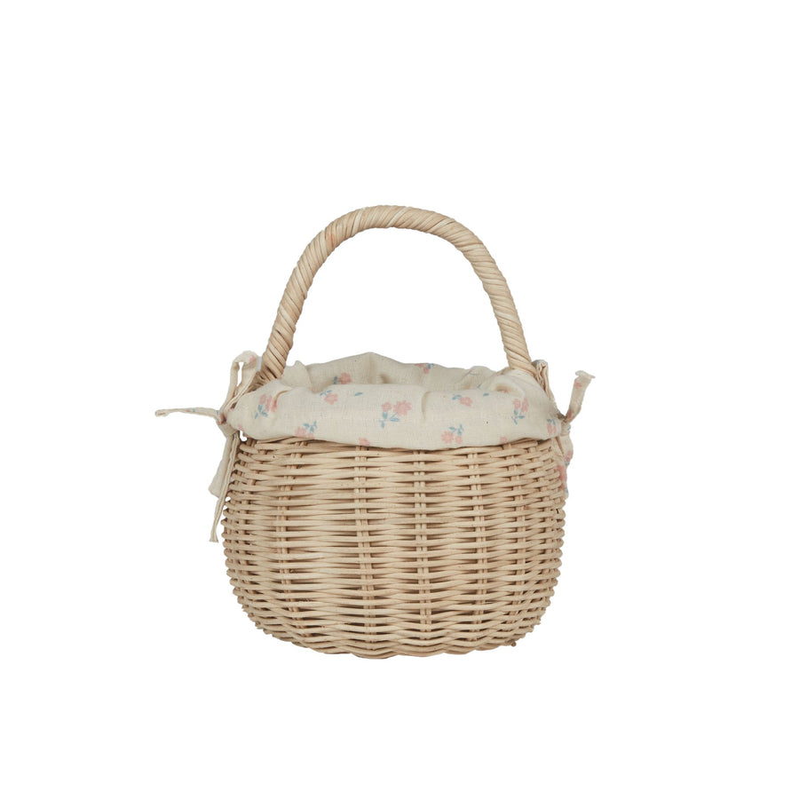 Rattan Berry Basket with Lining (Pansy)
