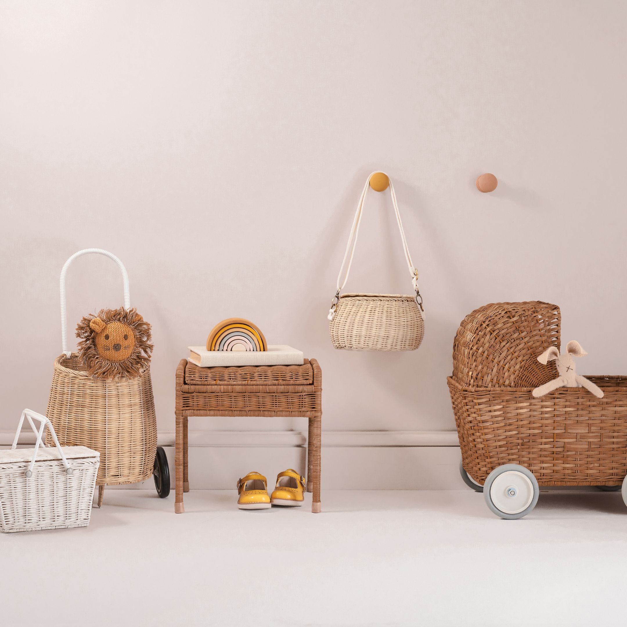 Olli Ella Rattan Chari Bag - Straw I The Playful Peacock Olli Ella Rattan Chari Bag - Straw I The Playful Peacock