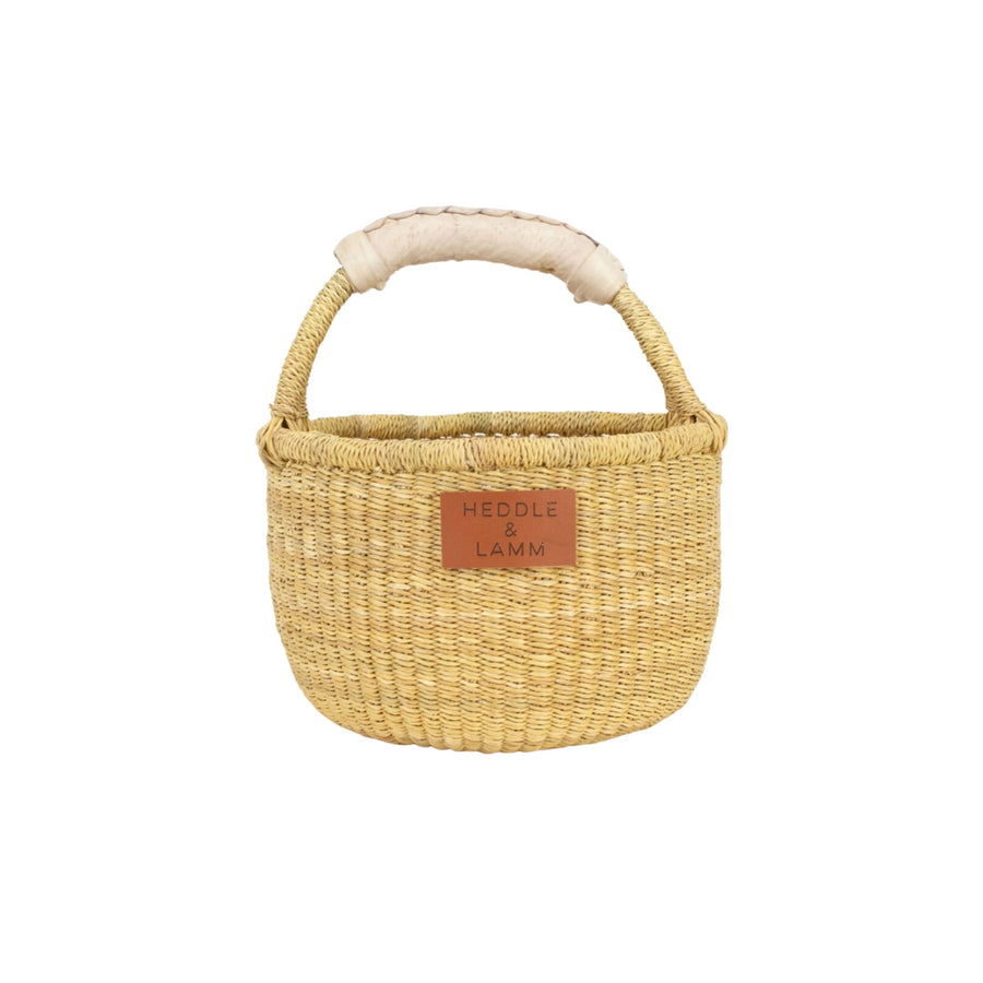 PRE-ORDER Heddle & Lamm Mini Bolga Basket (Natural Handle)