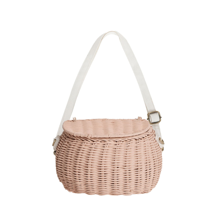 Olli Ella Rattan Mini Chari Bag (Rose)