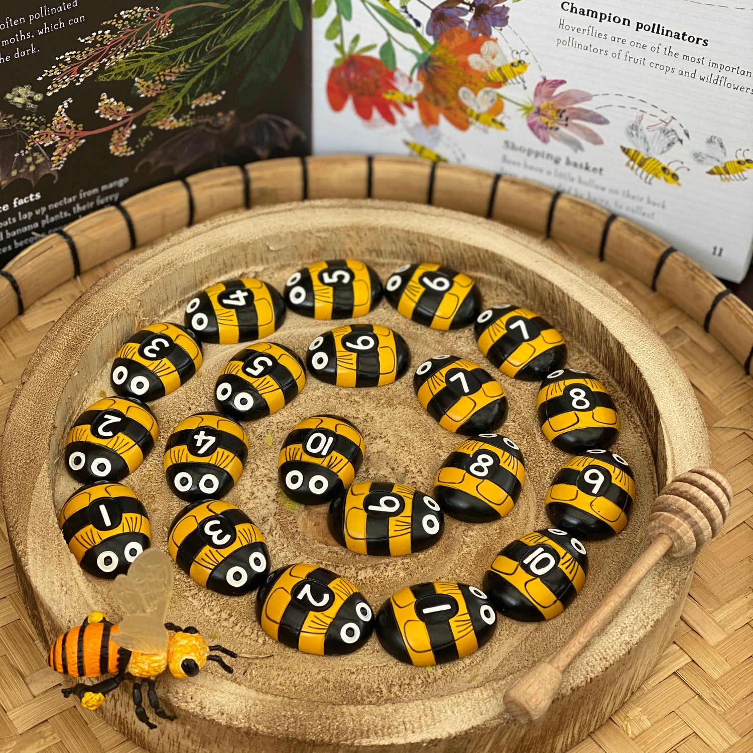 Yellow Door Honey Bee Number Stones (Set of 20)