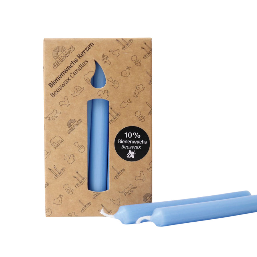Grimm's 10% Beeswax Candles (Light Blue)