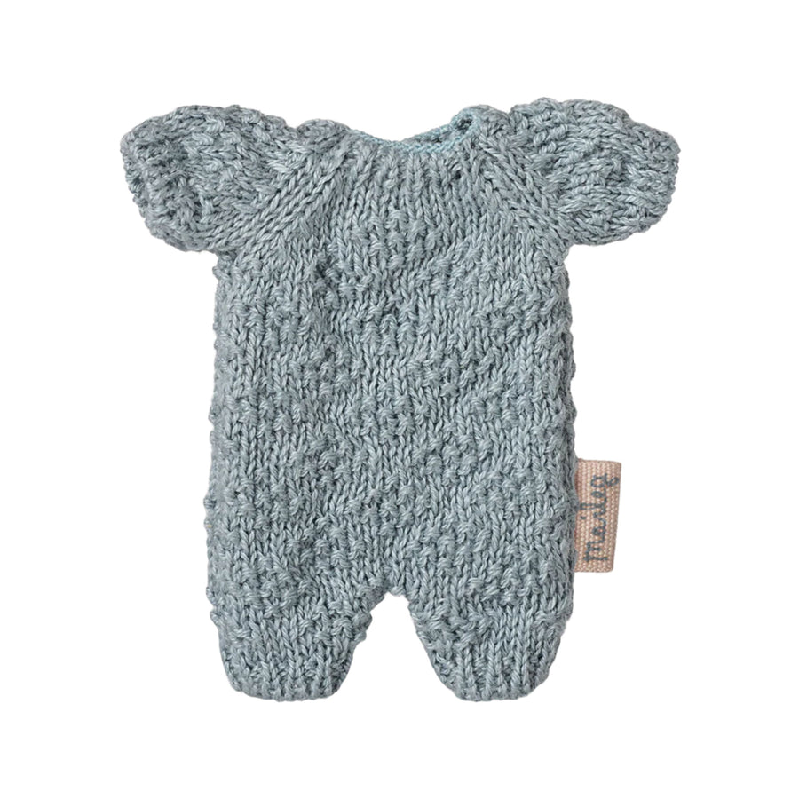 PRE-ORDER Maileg Bunny/Rabbit Knitted Suit - Blue (Micro)