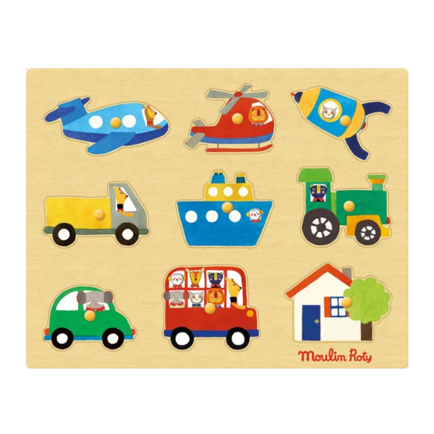 Wooden Peg Puzzle (Transport)