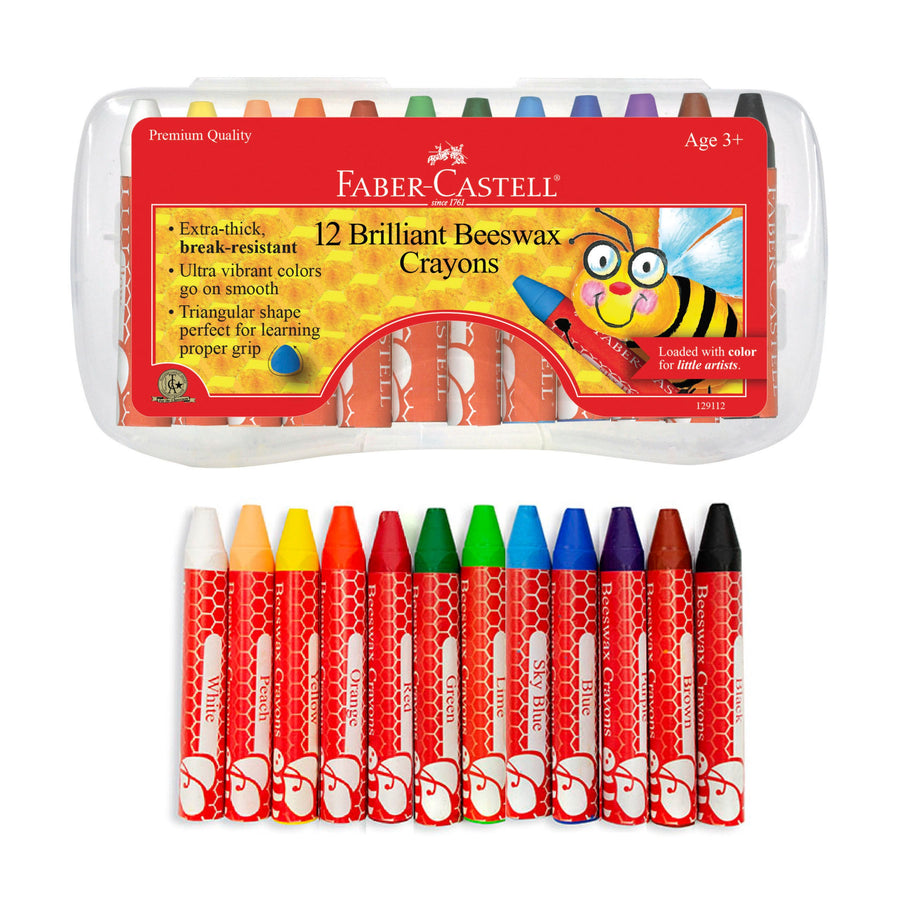Beeswax Crayons in Storage Case For Kids (Set of 12)