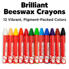 Beeswax Crayons in Storage Case For Kids (Set of 12)