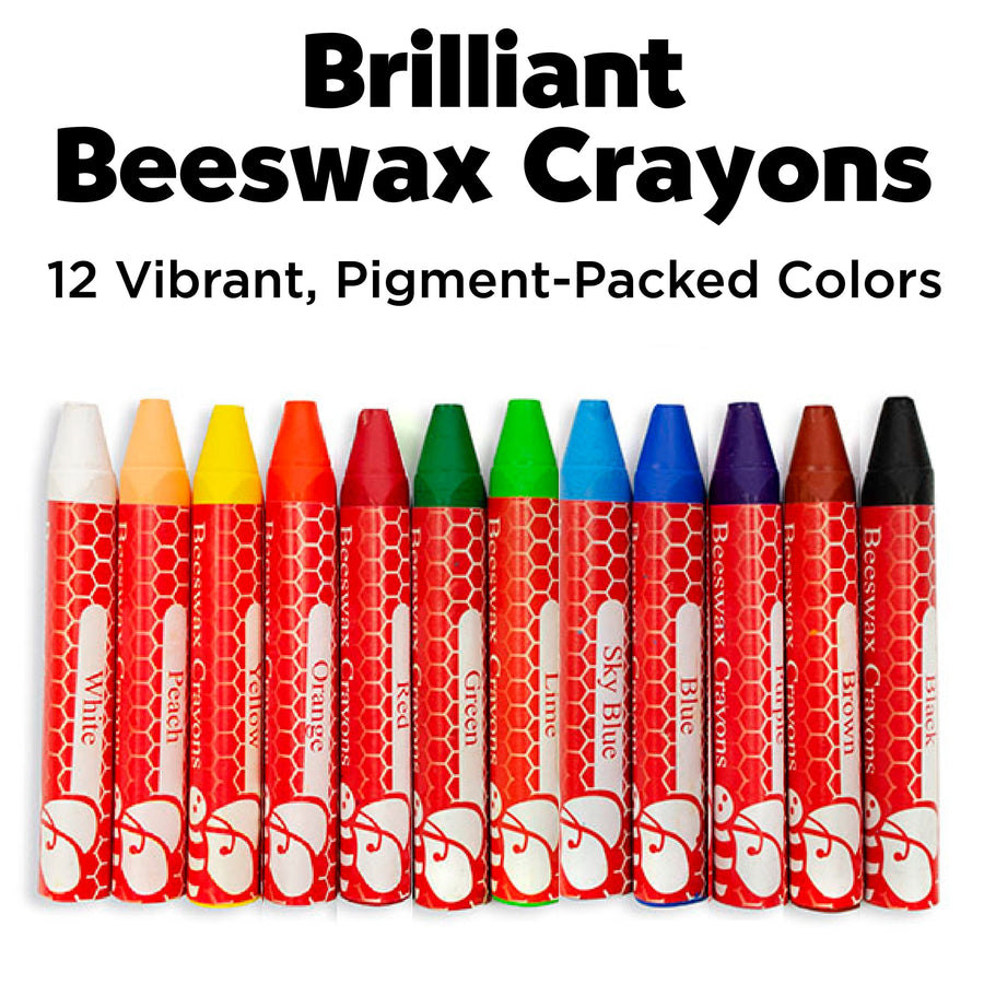 Beeswax Crayons in Storage Case For Kids (Set of 12)