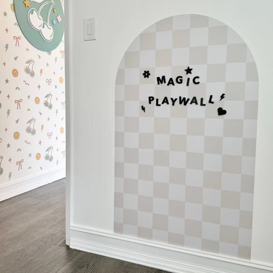 MEGA Magic Playwall - Arch Magnetic Wall Decal (Neutral Check)
