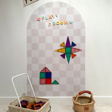MEGA Magic Playwall - Arch Magnetic Wall Decal (Neutral Check)