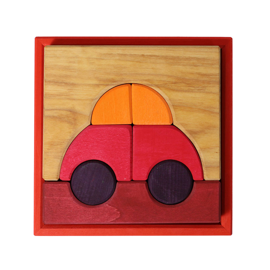 Grimm's Building Set Creative Puzzle (Car, Red)