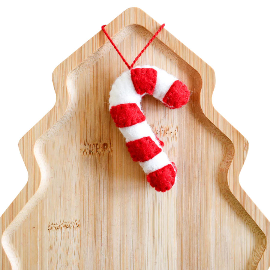 Felt Christmas Candy Cane Ornament