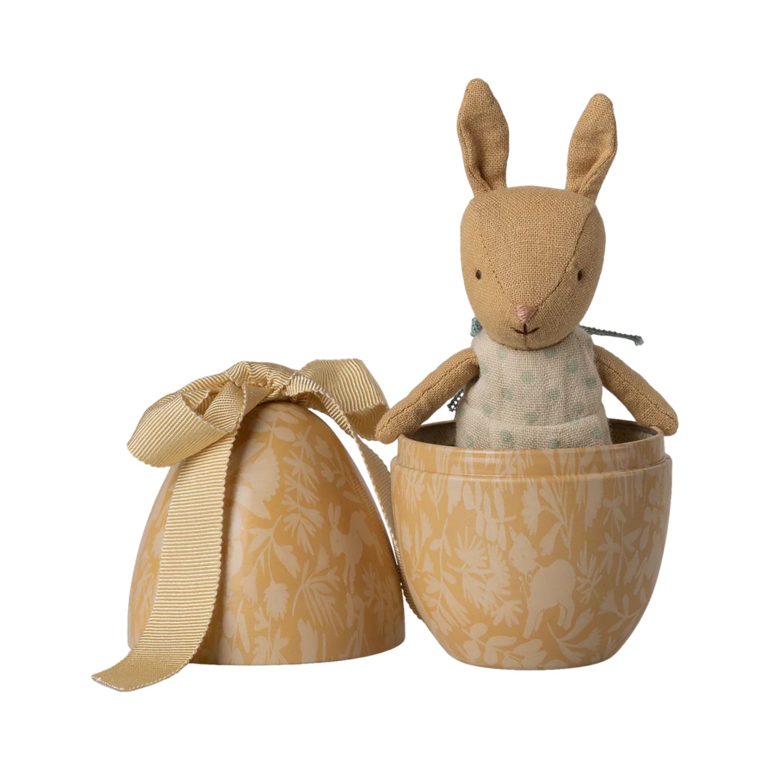 PRE-ORDER Maileg Easter Egg with Micro Rabbit- Cream Yellow (Small)