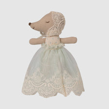 PRE-ORDER Maileg Baby Mouse in Gown (Mint)