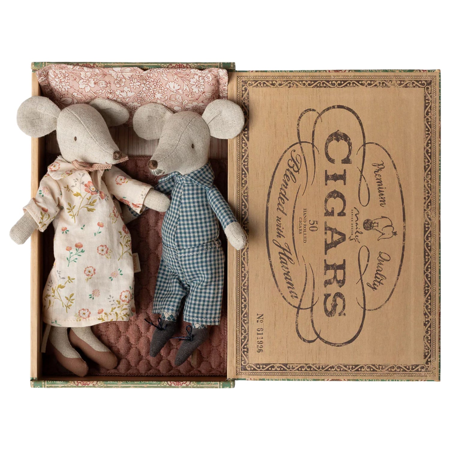 Maileg Mice in Cigarbox (Grandma & Grandpa) - NEW 2026
