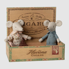 Maileg Mice in Cigarbox (Grandma & Grandpa) - NEW 2026