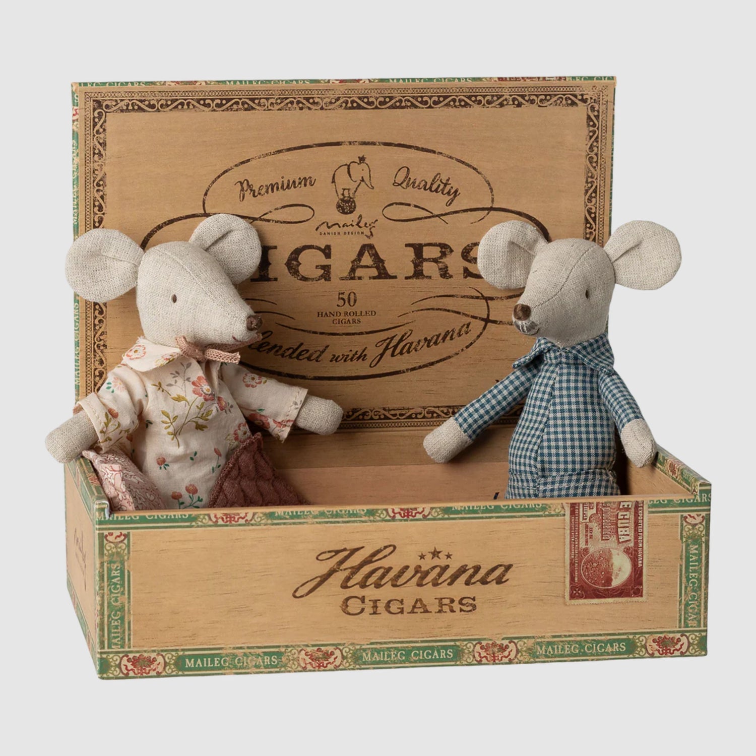 Maileg Mice in Cigarbox (Grandma & Grandpa) - NEW 2026