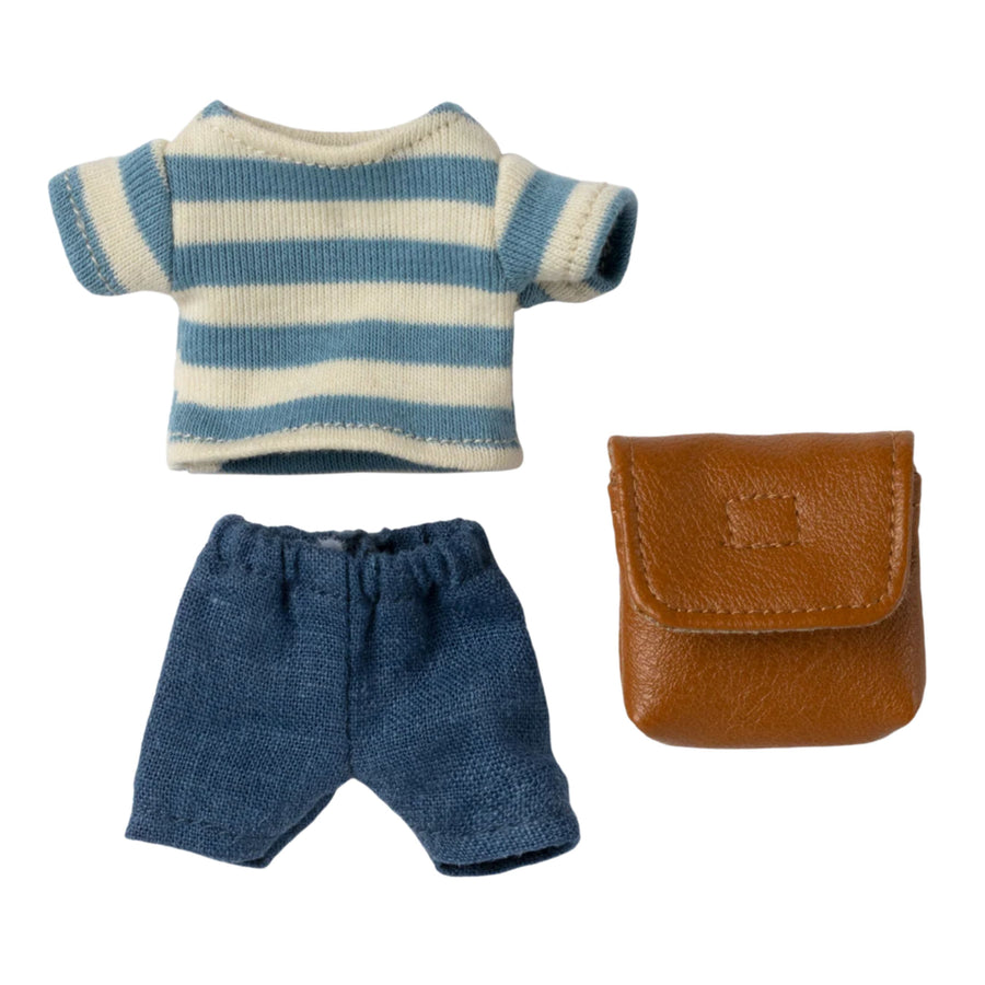 PRE-ORDER Maileg Clothes and Bag - Brown (Big Brother Mouse)