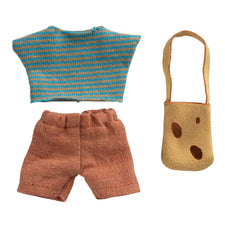 Maileg Clothes and Bag (Little Brother Mouse)