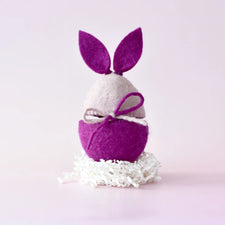 Felt Easter Egg Cover with Bunny Ears (Purple)